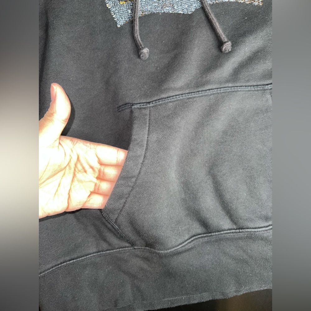 Levi’s Solid Black With Silver Sequins Logo Hoodi… - image 4